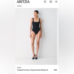Aritzia Classic Black Squareneck Bodysuit
